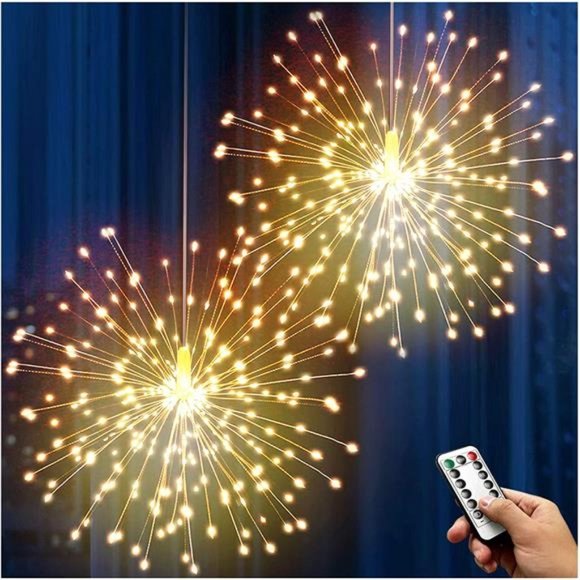 Firework Lights 200 LED Copper Wire Starburst Light, 8 Modes Battery Operated - Picture 1 of 6